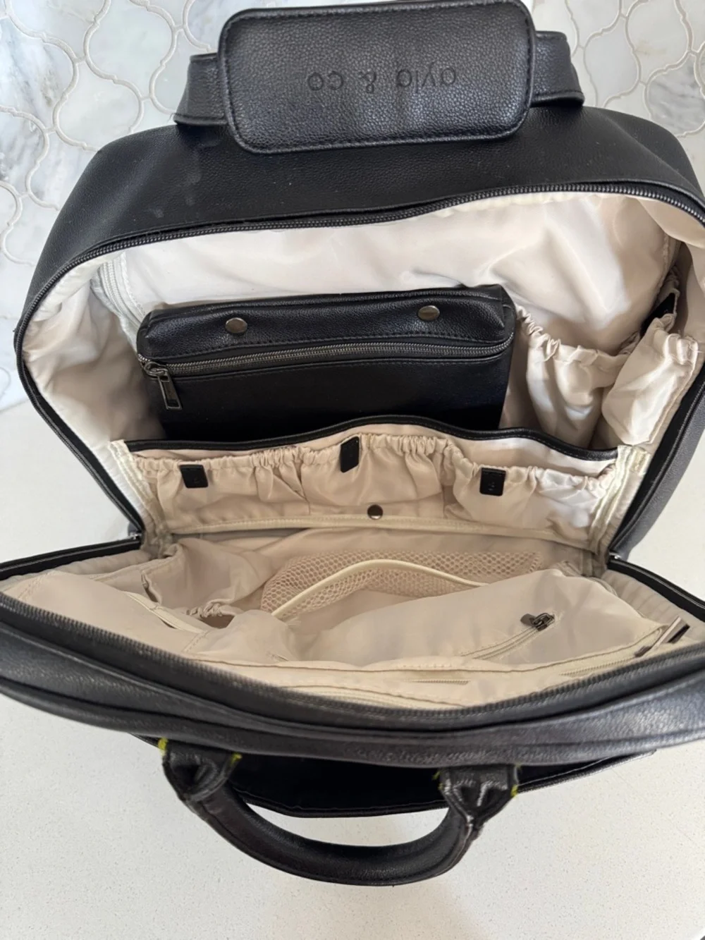Black Ayla & Co Baby Diaper Backpack Tote